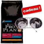 Croquettes Pro Plan 12/14 kg + porte-gamelles offert ! Adult Sensitive, saumon & riz (14 kg)